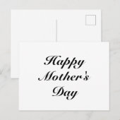 Happy Mother's Day Black Classic Skript Postkarte (Vorne/Hinten)