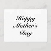 Happy Mother's Day Black Classic Skript Postkarte (Vorderseite)