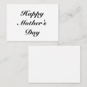 Happy Mother's Day Black Script klassisch elegant Mitteilungskarte (Vorne/Hinten)