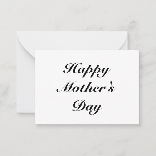 Happy Mother's Day Black Script klassisch elegant Mitteilungskarte (Vorderseite)