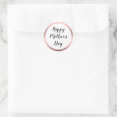 Happy Mother's Day Black Script White Pink Runder Aufkleber (Tasche)