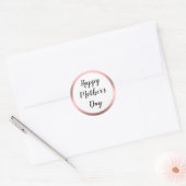 Happy Mother's Day Black Script White Pink Runder Aufkleber (Umschlag)