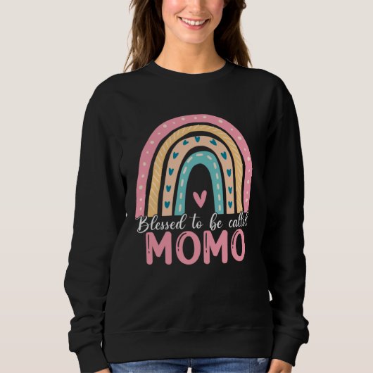Happy Mothers Day Blessed To Be Called Momo Rainbo Sweatshirt (Vorderseite)