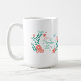 Happy mother's day, blue and pink floral kaffeetasse