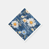 Happy Mother's Day Blue and White Daisies Serviette (Ecke)