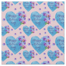 Happy Mother's Day Blue Hearts Floral auf Pink 