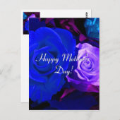 Happy Mother's Day Blue Lila Rose Postkarte (Vorne/Hinten)