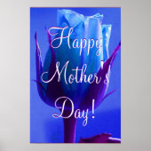 Happy Mother's Day Blue Rose Poster (Vorne)