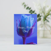 Happy Mother's Day Blue Rose Postkarte (Stehend Vorderseite)