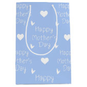 Happy Mother's Day Blue Script Mittlere Geschenktüte (Vorderseite)