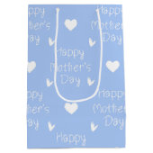 Happy Mother's Day Blue Script Mittlere Geschenktüte (Rückseite)