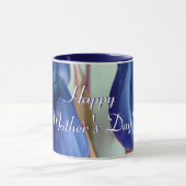 Happy Mother's Day Blue Tulips Tasse (Zentrum)