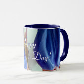 Happy Mother's Day Blue Tulips Tasse (VorderseiteRechts)
