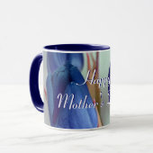 Happy Mother's Day Blue Tulips Tasse (Vorderseite Links)