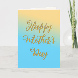 Happy Mother's Day Blue Yellow Ombre Chic Hübsch Karte