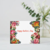 Happy Mother's Day Blume Bouquet Postkarte (Stehend Vorderseite)