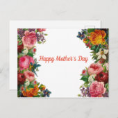 Happy Mother's Day Blume Bouquet Postkarte (Vorne/Hinten)