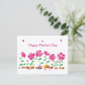 Happy Mother's day Blume Daisies Pink Postkarte (Stehend Vorderseite)