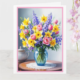 Happy Mother's Day Bouquet von Frühlingsblumen Karte