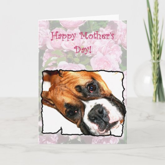 Happy Mother's Day Boxer Hund Grußkarte Karte (Vorderseite)