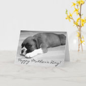 Happy Mother's Day Boxer Welpengrüßkarte Karte (Gelbe Blume)