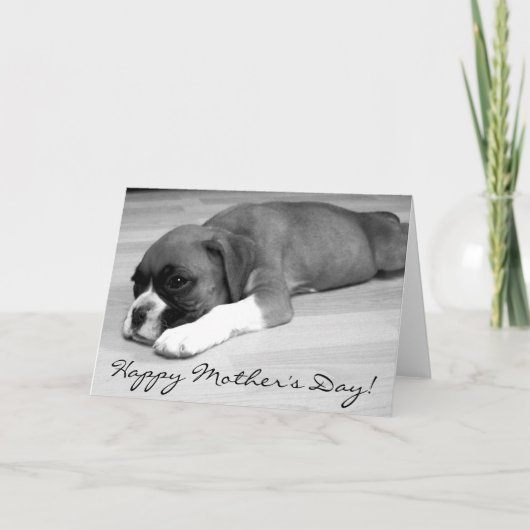 Happy Mother's Day Boxer Welpengrüßkarte Karte (Vorderseite)