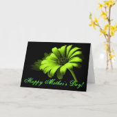 Happy Mother's Day Bright Green Yellow Daisy Karte (Gelbe Blume)