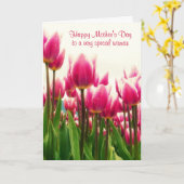 Happy Mother's Day Bright Pink Tulips Karte (Gelbe Blume)