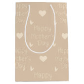 Happy Mother's Day Brown Skript Mittlere Geschenktüte (Vorderseite)