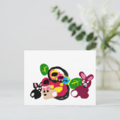 Happy mothers day bunnies and rabbit postkarte (Stehend Vorderseite)