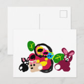 Happy mothers day bunnies and rabbit postkarte (Vorne/Hinten)
