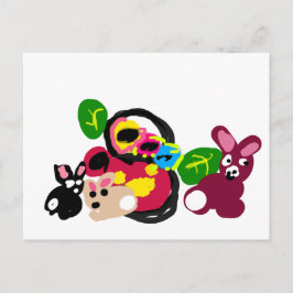 Happy mothers day bunnies and rabbit  postkarte