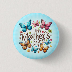 Happy Mother's Day Butterflies Clipart-61718 Wham- Button