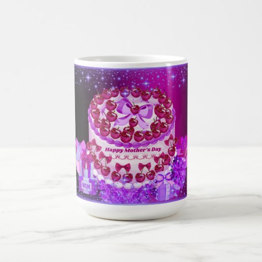 Happy Mother's Day Cake Mug Verwandlungstasse (Zentrum)