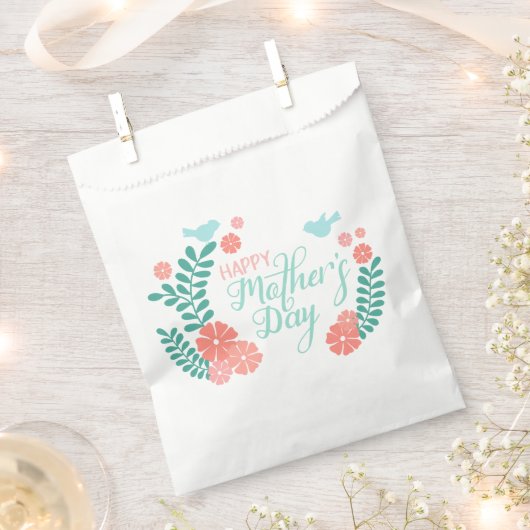 Happy mother's day calligraphy text flowers geschenktütchen (Ausgeschnitten)