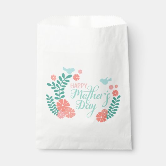 Happy mother's day calligraphy text flowers geschenktütchen (Vorderseite)