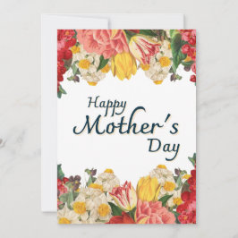 Happy Mother's Day Card - Botanische Wildblumen Feiertagskarte