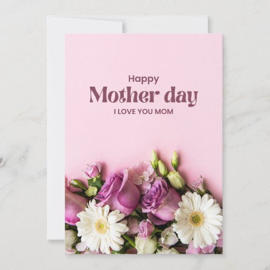 Happy Mother's Day Card - Botanische Wildblumen Feiertagskarte (Vorderseite)