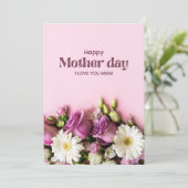 Happy Mother's Day Card - Botanische Wildblumen Feiertagskarte (Stehend Vorderseite)