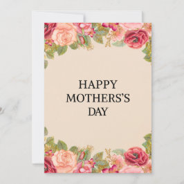 Happy Mother's Day Card - Botanische Wildblumen Feiertagskarte