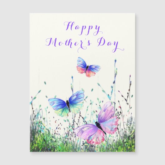 Happy Mother's Day Card Butterflies Spring Joy Magnetkarte (Vorderseite)