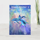 Happy Mother's Day Card Dolphin Family Karte (Vorderseite)