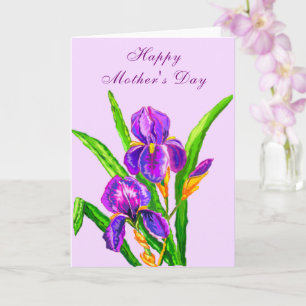 Happy Mother's Day Card Lila Irische Blume Karte