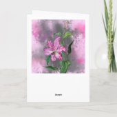 Happy Mother's Day Card Lila Pink Lily Blume Karte (Rückseite)