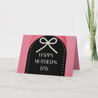 Happy Mother's Day Card Pink Gold Black  Dankeskarte