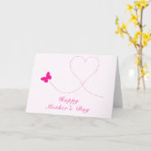 Happy Mother's Day Card Rosa Butterfly Flying Karte (Gelbe Blume)