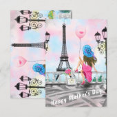 Happy Mother's Day Card Woman in Paris (Vorne/Hinten)