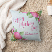Happy Mother's Day Chic Pink Floral Kissen (Decke)
