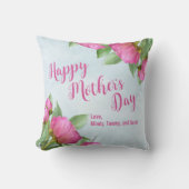 Happy Mother's Day Chic Pink Floral Kissen (Vorderseite)
