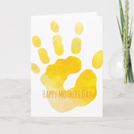 Happy Mothers Day Child Handprint Wasserfarbe Kuns (Vorderseite)
